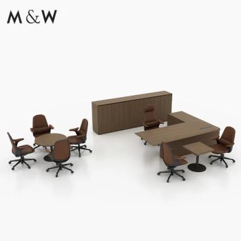 M&W Luxury Modern Melamine Executive Desk Office Table Design Veneer Furniture Luxury Executive Office Desks - FOSHAN M&W FURNITURE LIMITED COMPANY - China