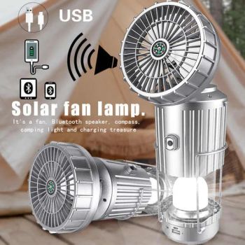 Camping Lanterns with Fan, Solar Camping Fan Charging for Phone, Rechargeable LED Lanterns Camping Fans for Tents - Ningbo Weixin Houseware Co., Ltd. - China