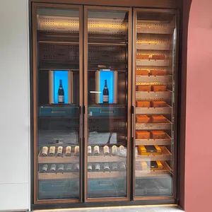 Modern Whiskey Wine Cabinet Wine Wall Cabinet Dual Compressor Wine Cooler Fridge with Cigar Humidity - Guangdong Wine Decoration Warehouse Cellar Engineering Co., Ltd. - China