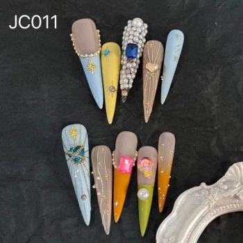 Color Striking False Gel Nail Art Stickers Decals Decoration 10PCS Handmade Press on Nails Pearl Fingernails Acrylic Fake Rhinesto - Cosson Industry & Trade Co., Ltd - China