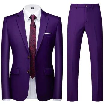 Mens Suits Slim Fit 2 Piece Formal Business Suit Size S Material Tr Gender Men's Origin China Season Summer Trademark - Shaoxing Qinhui Trading Co., Ltd. - China