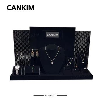 Fashionable Custom Black Velvet Jewellery Shop Counter Display Mannequin Jewelry Display Jewelry Stand Display Set - Guangzhou Cankim Co., Ltd - China