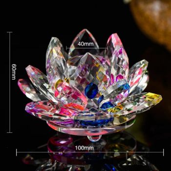 Colorful Crystal Lotus Votive Candle Holder Candlestick for Home Decoration - Zhejiang Pujiang Jingsheng Crystal Co., Ltd. - China