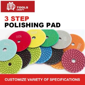 Diamond Pad Granite Polishing Pads for Angle Grinder Shapes Round Trademark DM Grade Premium Technics Resin Cylindricity - DANYANG DAMING TOOLS CO., LTD. - China