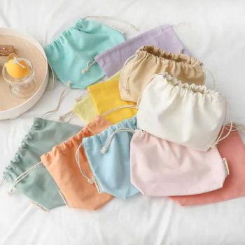 Custom Candy Color Recycle Organic Cotton Canvas Fabric Drawstring Jewelry Bag Canvas Drawstring Bag - Anhui Magic Industry Co., Ltd. - China