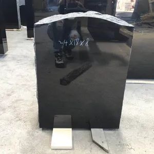 Absolute Black Granite Carving Monuments Headstone Columnbarium, Slant Beveled Shape Markers Hand Carving, Machine Carving Memorial Monument Customized - Xiamen Dinglei Stone Co.,LTD - China