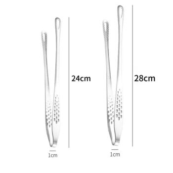 Silverware Food Clip BBQ Tool Stainless Steel Kitchen Tongs Color Silver Origin China Size 24cm/28cm Logo Customized Transport Package Carton - JIEYANG CITY JIESHI HARDWARE PLASTIC CO., LTD. - China