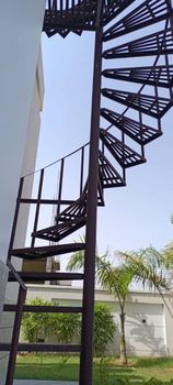 12 mm Cast Iron Spiral Stairs Shape Spiral Height 14 Feet Thickness 12 mm Material Cast Iron Usage/Application Office - Sabri Steel Fabrication - India