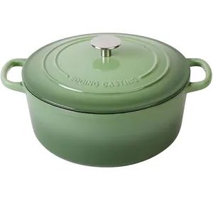 Enameled Dutch Ovens Cast Iron Dutch Oven Pot with Lid for Bread Baking, Cook, Dual Handle, 7 Quart, Pistachio Green - Hebei Machinery & Equipment Import & Export Co., Ltd. - China