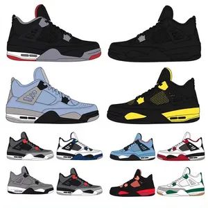 Basketball Mens Sport Shoes Black 4 Purple Sapphire Red White Cement Sail Tour Yellow Shoes4s Trainers Outdoor Sneakers - Quanzhou Licheng District Mr. Huang Trading Co., Ltd. - China
