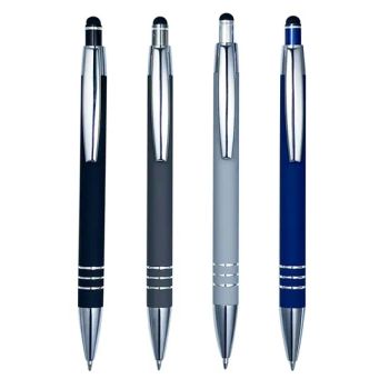 Cheap Hot Promotion Promotional Cheap Plastic Gel Ink Roller Ballpoint Aluminum Touch Rubber Pens with Custom Logo - NINGBO SEVEN STAR STATIONERY & GIFT CO., LTD. - China