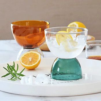 Contrast Colors Creative Glass Dessert Bowl Salad Glasses Ice Cream Bowl - Hebei Zhuozhongxi Glass Products Co., Ltd. - China