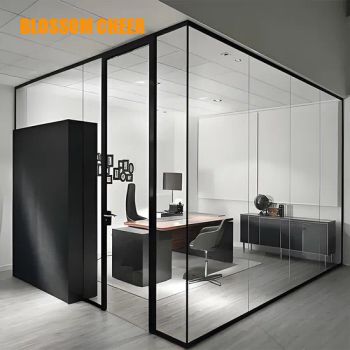 Sleek Modern Aluminum Glass Office Partition Wall Solutions Color Black Style Modern Model NO. BC1865 Security Rating A HS Code - Guangdong Blossom Cheer Holdings Limited - China