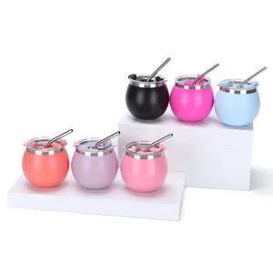 Stainless Steel Double-Wall Mate Cup with Lid and Straw Age Adult Style Simple Fancy Colored Model NO. 5oz Color Multicolor - Yongkang Vision Industry & Trade Co., Ltd - China