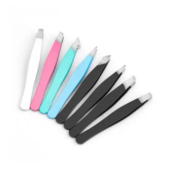 Mini Beauty Care False Eyelash Cosmetic Makeup Tools Stainless Steel Slanted Pointed Eyebrow Tweezers - ESHA CO., LIMITED. - China
