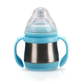 Wide Neck Single Stainless Steel 240ml Baby Bottle Organic Feeding Bottle - JinHua JinXiu Houseware Co.,Ltd - China