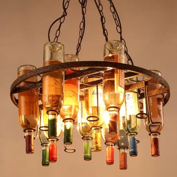 Vintage Wine Bottle Lights for Bar restaurant Colourgul Glass Bottle Pendant Lights Industrial Bar Light (WH-VP-87) - Shenzhen Well House Lighting Co.,Ltd - China