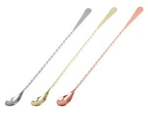 Professional Bar Tools Feather Shape Copper Gold Stainless Steel Inox Bar Spoon - Jiangmen Yonghao Hardware Products Co., Ltd. - China