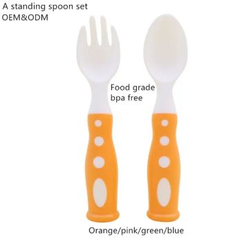 High Quality Standing Spoon and Fork in Storage Container BPA Free Tableware for Infant, Big Soup Spoons Plastic Feeding Utensils Cutlery Set for Baby - Kingsun Baby Products Co., Ltd. - China