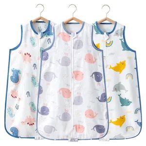 Factory Wholesale Summer Children Sleeping Bag Breathable Pure Cotton Gauze Sleeveless Baby Sleeping Bag - Jiangxi USBETTAS Maternal and Child Products Co., Ltd - China
