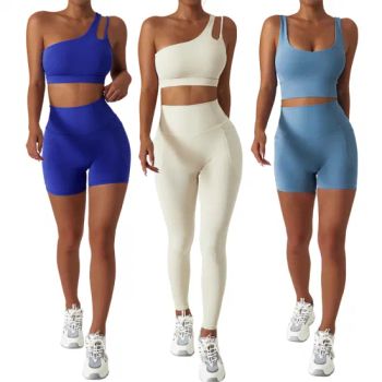 3PCS Women Sportswear Workout Sets Leggings Active Wear Gym Fitness Yoga Sets - Free Market Co., Ltd - China