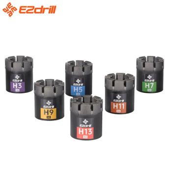 NQ Diamond Core Drill Bit 15mm H3H5H7H9H11H13 15D 1Y Length 15 Model NO. NQ HRC -10°-50° Material Diamond Trademark EZdrill - Hubei EZdrill Tools Co., Ltd. - China