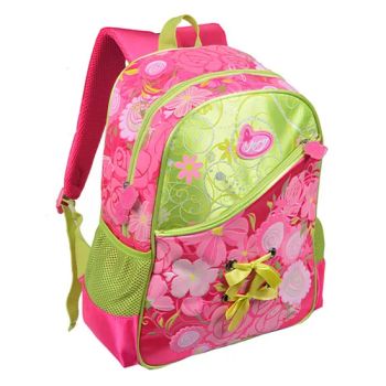Stylish Backpack School Bags with Allover Flower Silk Screen - Xiamen Rebons Import & Export Co., Ltd. - China