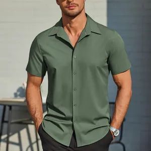 Customized Mens Wrinkle Free Dress Shirt Polka DOT Short Sleeve Button Down Business Casual Shirts - Guangzhou Profound Garment Co., Ltd. - China