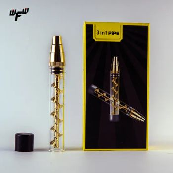 3in1 Pipe Portable Modern Multi-Colored Metal Screw Glass Tobacco Pipes for Smoking - Shenzhen WFW Brand Management Co., Ltd. - China