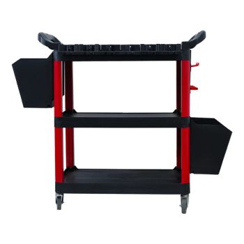 Multi-Functional Car Wash Tools Storage Trolley with Bucket Usage Car Wash Color Black+Red Size 55*85*115cm Model NO. - Wenzhou Hongxiang Environmental Protection Technology Co., Ltd. - China