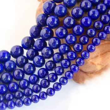 Natural Blue Gemstone Jewelry Bracelet Necklace Making Round Loose Lapis Lazuli Beads - Haifeng Alaric Inc - China