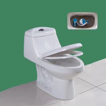 Piso Al Por Mayor Montado De Una Pieza De Doble Descarga Cerá Mica Sanitaria Ceramic Toilet - LENOX INDUSTRY CO., LTD. - China