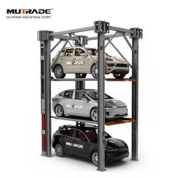 Hydraulic Car Stacker Parking System 4 Post Logistic Vertical Parking Lift - Qingdao Mutrade Co., Ltd. - China