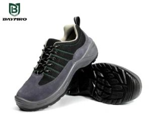 Comfortable Grey PU Sole Men Industrial Safety Shoes Leather PPE Supplier En ISO 20345 - Baymro Safety China Co., Ltd. - China