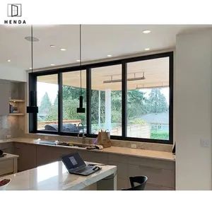 Aluminium/Aluminum/UPVC/PVC/Vinyl Hurricane Impact Steel Double Glazed Glass Metal Hung/Casement/Folding up/Awning Window and Door Sliding Window - Guangzhou Henda Door and Window Co., Ltd. - China