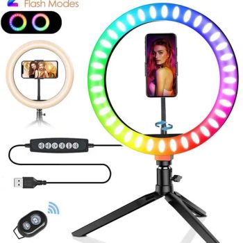 Desktop RGB LED Ring Light with Stand Tripod for Makeup, Youtube, Video, Photography - Foshan Worldcell Electronic Co., Ltd. - China