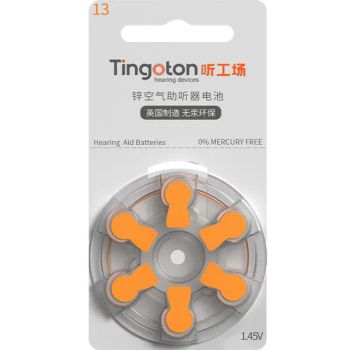 Tingoton 6PCS/Pack All Brands Size A312 A13 A675 A10 Zinc Air Button Cell Hearing Aid battery - Hangzhou Tingoton Technology Co., Ltd. - China