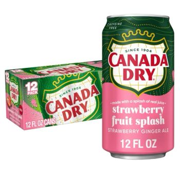 CANADA DRY FRUIT SPLASH STRAWBERRY GINGER ALE CN, 12OZ/12PKX2 - A&A FOOD DISTRIBUTORS - United States
