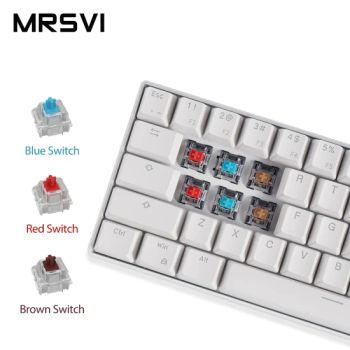Rk61 Blue Tooth-Compatible Wired Dual Mode 60%RGB Light Mechanical Gaming Keyboard for Laptop Tablet Mobile Phones - Shenzhen Wireless Power Technology Co., Ltd. - China