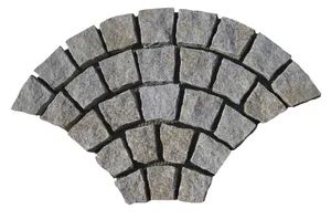 Fan Shaped Chinese Granite Walkway Road Pavers Cobble Pavers Grey Cube Stone - Shenzhen Leeste Industry Co., Ltd. - China