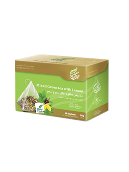 Green Tea and Lemon Mix Herbal Infusion Shelf Life 24 Months Caffeine Content Moderate Form Pyramid Tea Bags / Filter - Mehr-e-giah - Iran