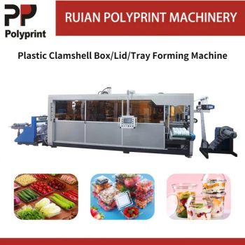 Food Plastic Bowl Lid Thermoforming Machine Origin China Total Power 28kw HS Code 8477409000 Model NO. PPBG-750 Trademark - Ruian Polyprint Machinery Co., Limited - China
