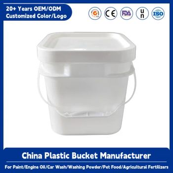 Hot Sale Multi Purpose Use Customizable Recycled Packaging Industrial Buckets High Quality 20L Rectangular in Mold Labelling Paint Bucket for Multipurpose - Enlightening Plast Co., Limited - China