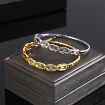 High End Fine Jewelry Sparking Ice out Gold Plated Bangles Diamond Moissanite Bracelets - Putian Chengqiu Hui Trading Co., Ltd. - China