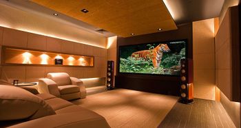 Home Theater Designing, Tamil Nadu Feature rich look Finishing as per requirement Countertop Material plywoods 3D Interior Design Available - Grp Groups - India
