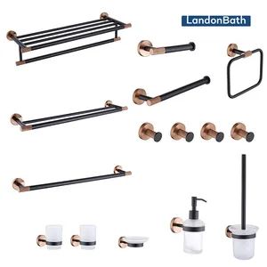 Wood and Aluminum Bathroom Accessories Origin China Material Zinc Laser Logo Yes Type Towel Bars HS Code 84818090 Bathroom - Kaiping Landon Plumbing Co., Ltd. - China