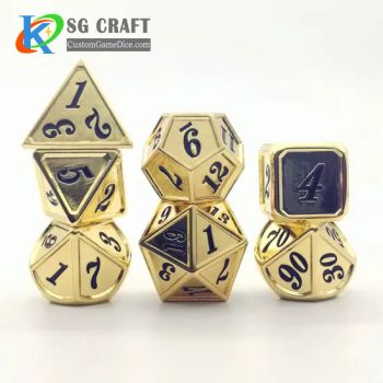 New Sotck Metal Dice Custom Dice Dice Set Enamel Dice Plating 7 Dice Dnd - KN Gift Limited - China