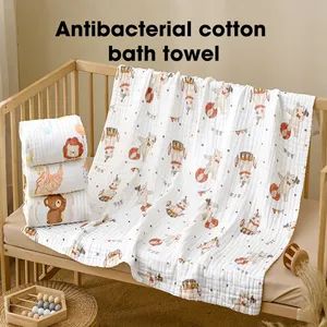 Wholesale Soft Kids Wear Customizable Infant Muslin 100% Cotton 6 Layers Bath Towels Summer Baby Muslin Washcloth Baby Products - Jiangxi USBETTAS Maternal and Child Products Co., Ltd - China