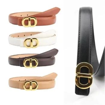 Ladies Women Belt Advanced Gold Double D Fashion Luxury Replica 1: 1 Leather All Match Girls Jeans Belts Fashion - Anqing Fuyao E-Commerce Co., Ltd. - China