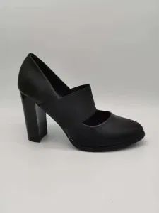 OEM Black Rubber Band Round Toe Ladies High Heel Work Shoes Women Shoes Cozy Footwear - Guangzhou Shengchengman Trading Co., Ltd. - China